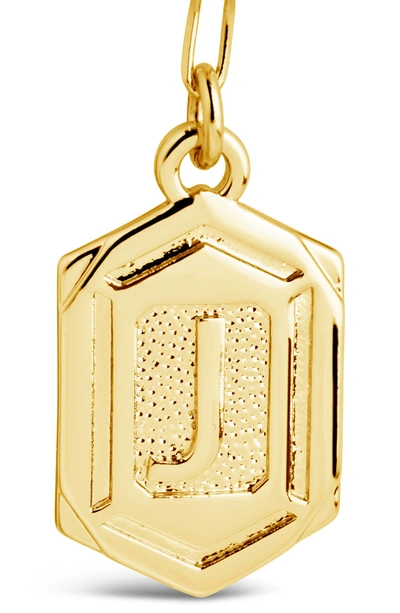 Sterling Forever 14k Gold Plated Hexagon Tag Initial Pendant Necklace In Gold-j