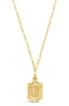 Sterling Forever 14k Gold Plated Hexagon Tag Initial Pendant Necklace In Gold-l