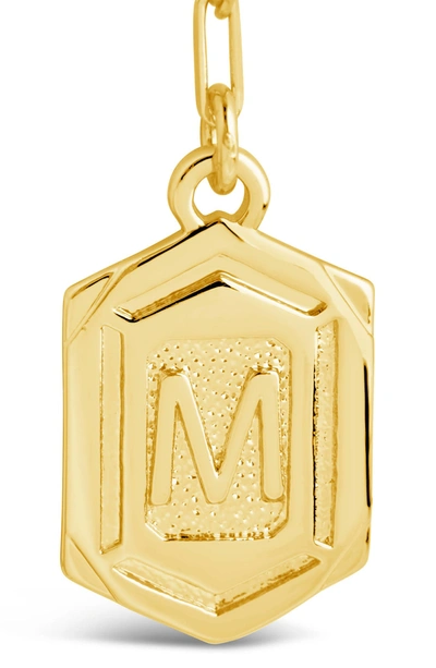 Sterling Forever 14k Gold Plated Hexagon Tag Initial Pendant Necklace In Gold-m