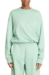 Attico Drop-shoulder Silhouette Sweatshirt In Sage Green