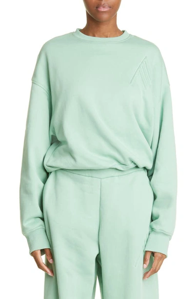 Attico Drop-shoulder Silhouette Sweatshirt In Green