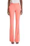 Alexander Mcqueen Leaf Crepe Slim Bootcut Pants In Coral