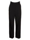 Totême Deep Pleat Trousers Black In 200