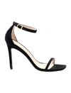 Stuart Weitzman Nudistcurve 100 Sandals In Black Patent Leather In Black
