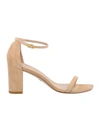 Stuart Weitzman Nearlynude Patent-leather Sandals In Adobe