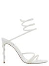 René Caovilla Crystal-embellished Wraparound 120mm Sandals In Silver