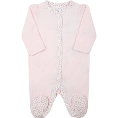 Ralph Lauren Pink Babygrow For Baby Girl With Roses