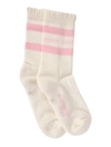 Golden Goose Distressed-effect Striped Cotton Socks In Beige