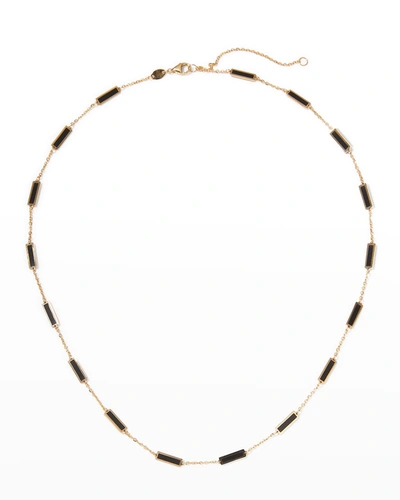 Frederic Sage Yellow Gold 17-stations Black Onyx Necklace