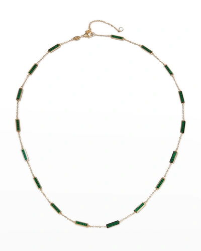 Frederic Sage Yellow Gold 17-stations Malachite Necklace