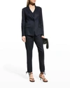Milly Avery Stretch Linen Blazer In Navy