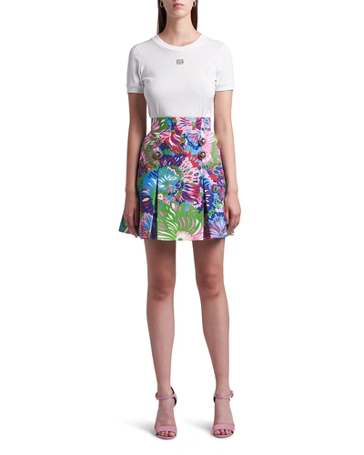 Dolce & Gabbana Crystal Logo Short-sleeve T-shirt In 110 White