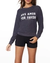 Spiritual Gangster Mas Amor Crewneck Sweatshirt In Heather Night