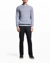 Peter Millar Waffle-knit Pima Cotton And Merino Wool-blend Half-zip Sweater In Atlantic B