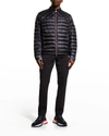 Moncler Daniel Nylon Down Bomber Jacket In Blue
