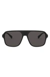 Dolce & Gabbana Step Injection Pilot-frame Sunglasses In Grey/ Black/ Dark Grey