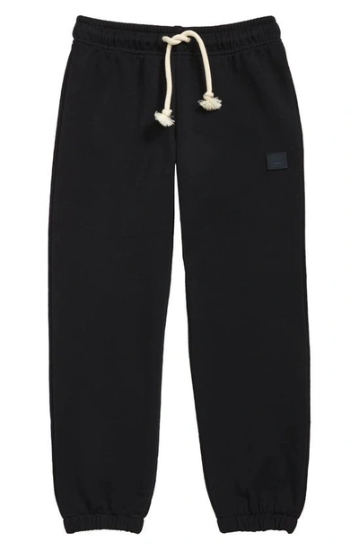 Acne Studios Kids' Mini Frack Face Patch Joggers In 黑色