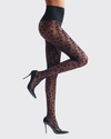 Commando Leopard-pattern Sheer Tights In Black