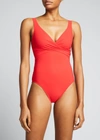 Shan V-neck Tank One-piece Swimsuit In Poivron