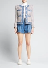 Veronica Beard Jeans Jaylen Pleated Denim Shorts In Cornflower