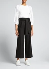 Veronica Beard Elice High-waisted Crop Trousers In Black