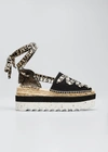 Stella Mccartney Stella Mc Cartney Gaia Wedge Espadrillas In Deep Black
