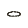 Tateossian Vesuvius Black Beaded Bracelet - Large In Brown