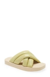 Proenza Schouler Float Crisscross Strap Slide Sandal In Light/ Pastel Green