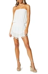 Ramy Brook Marcie Strapless Coverup Dress With Pompoms In White