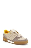 Fendi Match Panelled Suede Low-top Trainers In Dodo/ Straw/ Giallo