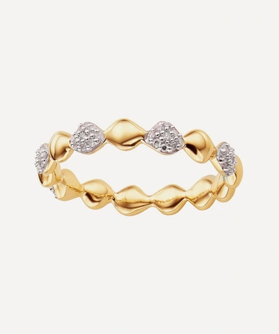 Monica Vinader Gold Plated Vermeil Silver Nura Teardrop Mixed Eternity Diamond Ring