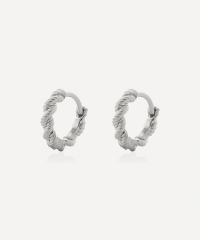Monica Vinader Silver Corda Huggie Hoop Earrings
