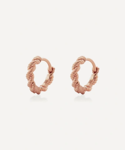 Monica Vinader Rose Gold Plated Vermeil Silver Corda Huggie Hoop Earrings