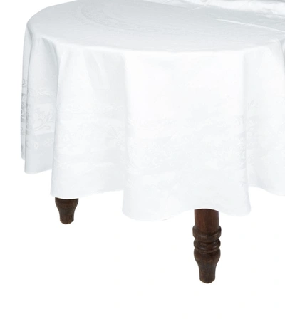 Thomas Ferguson Linen Double Damask Tablecloth (274cm X 274cm) In White