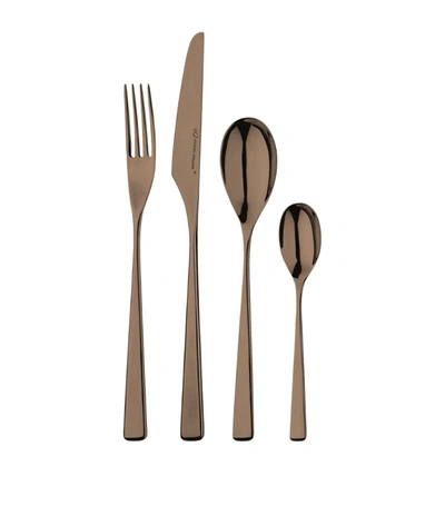 Studio William Tilia Copper Finish 24-piece Cutlery Set In Rose Gold