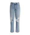 AGOLDE AGOLDE RIPPED FEN HIGH-RISE STRAIGHT JEANS