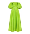 VALENTINO SILK STRAPLESS PUFF-SLEEVED GOWN