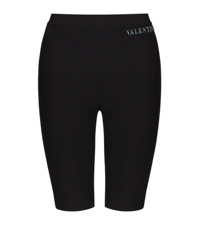 Valentino Logo-embroidered Cycling Shorts In Black