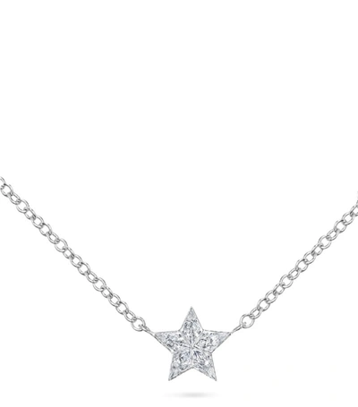 Maria Tash Invisible Set Diamond Star 18kt White Gold Necklace With Diamonds