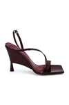 Gia Borghini Gia X Rhw Rosie 5 Patent Leather Wedge Slingback Sandals In Deep Red