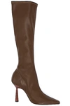 Gia Borghini X Rhw Knee High Boot In Chocolate Brown