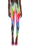 Attico Jamie Spectrum Printed Stirrup Pants In Multi