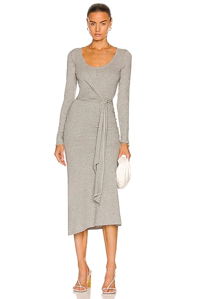 Jonathan Simkhai Standard Willow Organic Midi Dress In Heather Gray