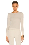 Cordova Round Neck Ribbed Stretch-knit Top In Ecru