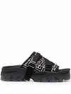 Balmain Ulysse Monogram Slides In Black