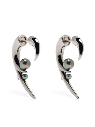 Shaun Leane Hook Black Pearl Earrings