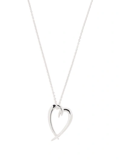Shaun Leane Hook Heart Diamond Pendant Necklace In Silver