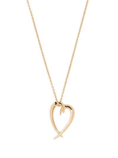 Shaun Leane Hook Heart Diamond Pendant Necklace In Gold