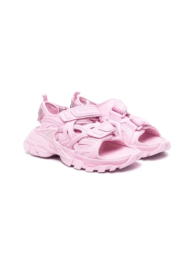 Balenciaga Kids' Track 魔术贴凉鞋 In Pink