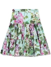 DOLCE & GABBANA PAINTED FLORAL SKIRT